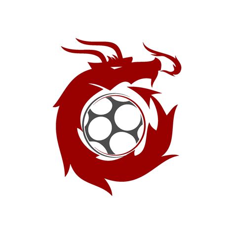 Dragon Soccer Design Mascot Template Vector Isolated 2166807 Vector Art