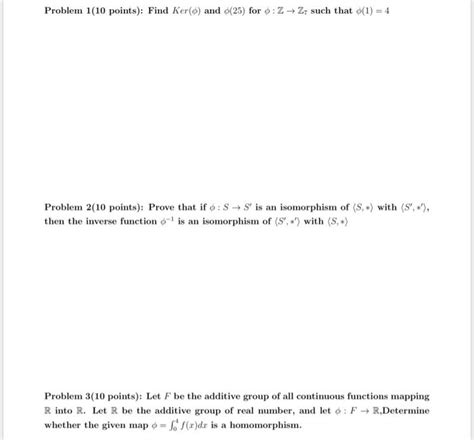 Solved Problem Points Find Ker And For Chegg