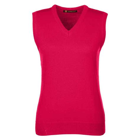 Harriton Women S Red Pilbloc V Neck Sweater Vest