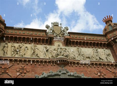 Detail Of Frieze On The Arc De Triomf Passeig De Lluis Companys