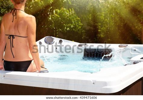 Beautiful Woman Relaxing Hot Tub Stock Photo Shutterstock