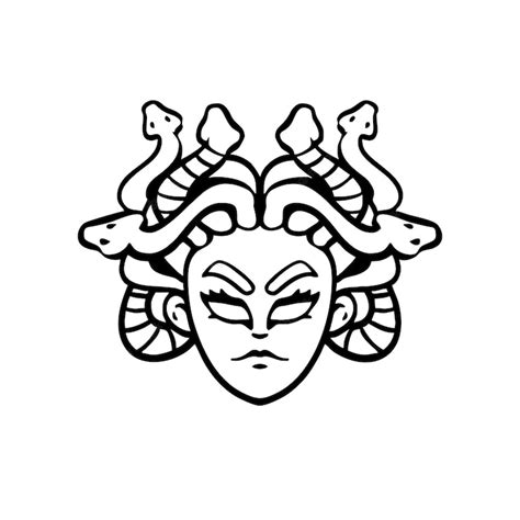 Premium Vector | Vector illustration of hand drawn medusa head line drawing