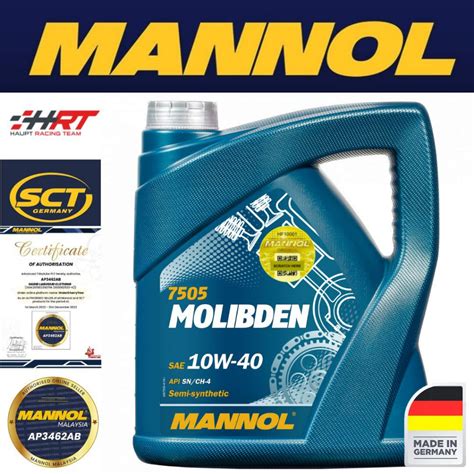 MANNOL Molibden Benzin 10W40 MN7505 4L Semi Synthetic Engine Oil