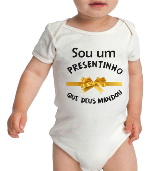 Body Bebe Infantil Frase Sou Um Presentinho Que Deus Mandou Elo7