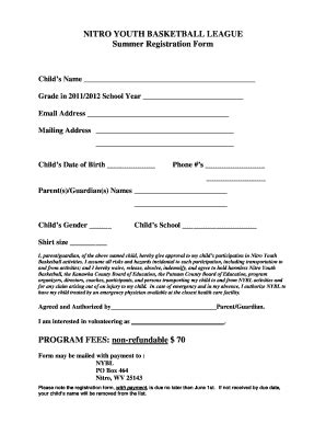 Form To Join Basketball Team Fill And Sign Printable Template Online