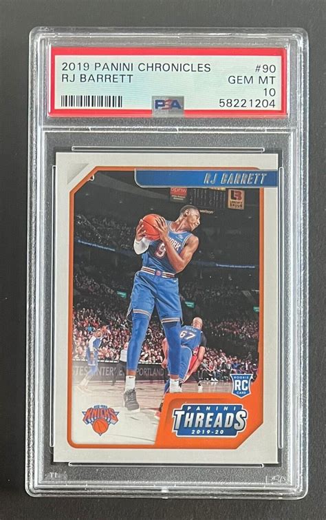 2019 20 Panini Chronicles Threads RJ BARRETT Rookie RC 90 PSA 10 EBay