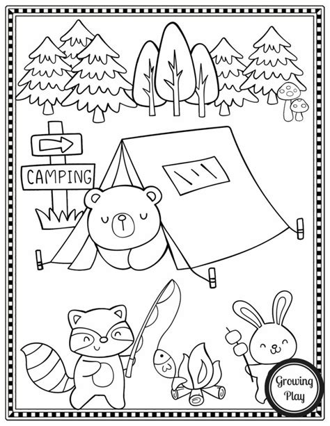 Free Camping Coloring Pages Growing Play Camping Coloring Pages