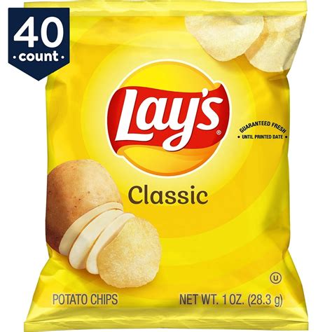 Lays Potato Chips Classic 1 Oz Bags 40 Count