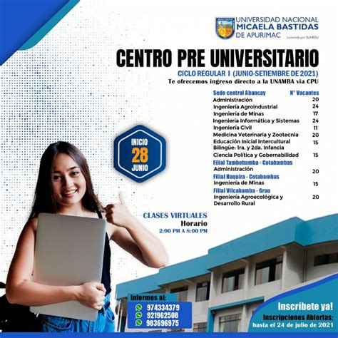 Centro Pre Universitario Unamba Ciclo Regular