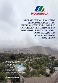 Informe de evaluación de riesgo originado por inundación fluvial del