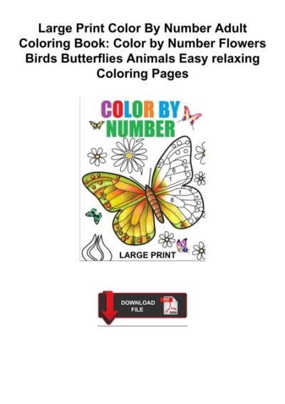 Full⚡️download⚡️[pdf Large Print Color By Number Adult Coloring Book