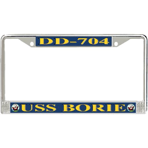 Uss Borie Dd License Plate Frame Allen M Sumner Class Destroyer