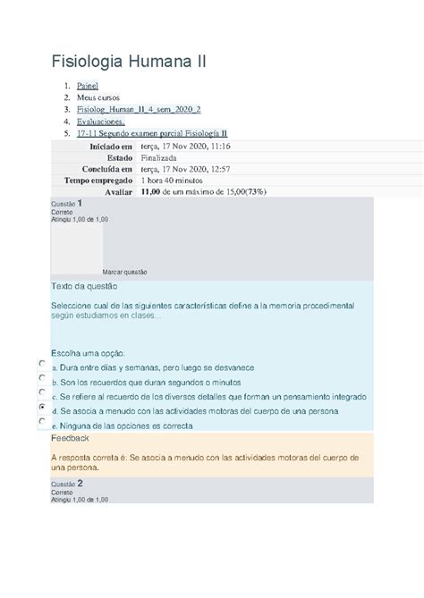 Fisiologia Humana p 2 - Fisiologia Humana II 1. Painel 2. Meus cursos 3 ...