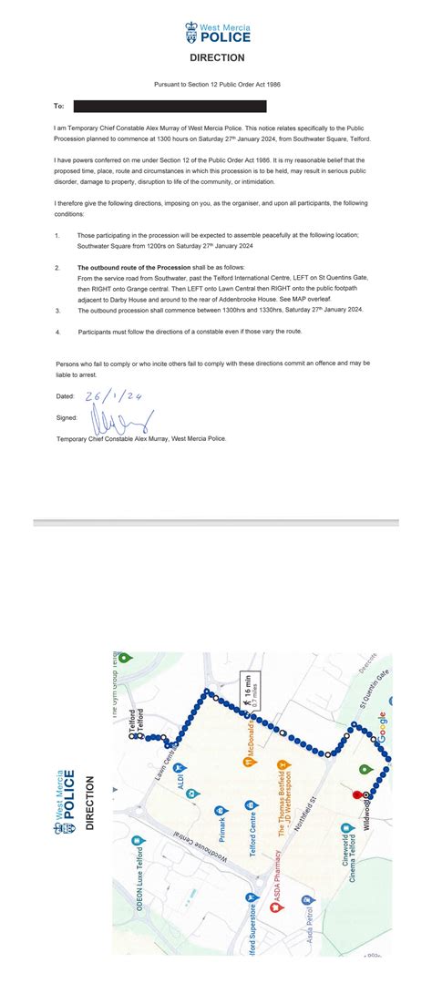 Planned protest in Telford | West Mercia Police