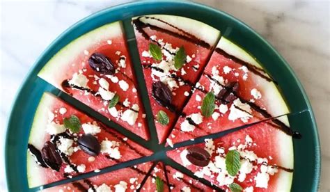 Watermelon Pizza With Feta Blueberries Mint Clean Plates