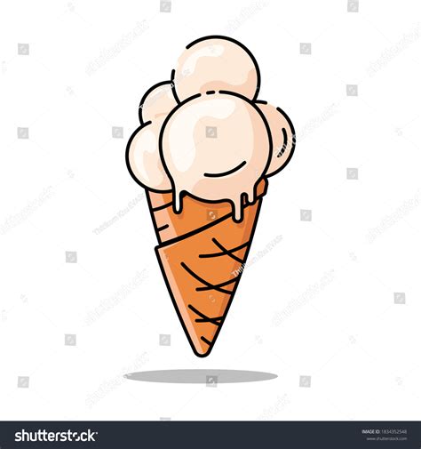 White Ice Cream Melting On Cone Stock Vector (Royalty Free) 1834352548 | Shutterstock