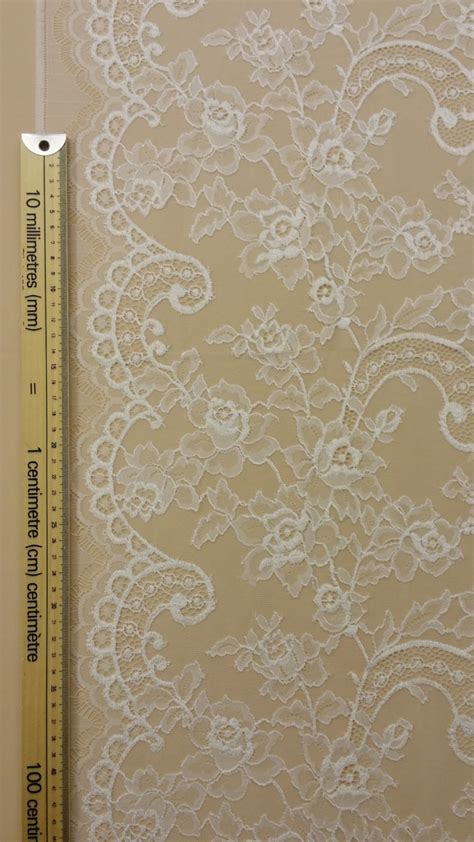 Off White Lace Fabric French Lace Chantilly Lace Bridal Lace Etsy