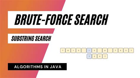 Brute Force Substring Search Algorithm Youtube