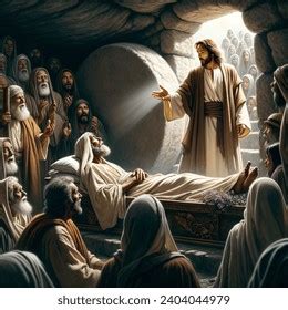 Jesus Resurrects Lazarus Biblical Scene AI-generated image 2404044979 ...