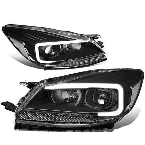 Dna Motoring Hl 3d Fesc13 Bk Cl1 Black Housing Projector Headlights With Led Day Time Running