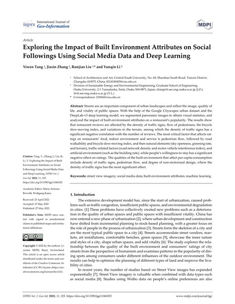 PDF Exploring The Impact Of Built Environment Attributes On Social