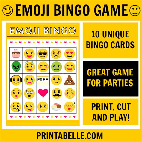 Printable 30 Emoji Bingo Cards Printable Emojis Bingo Game Aposte Suas