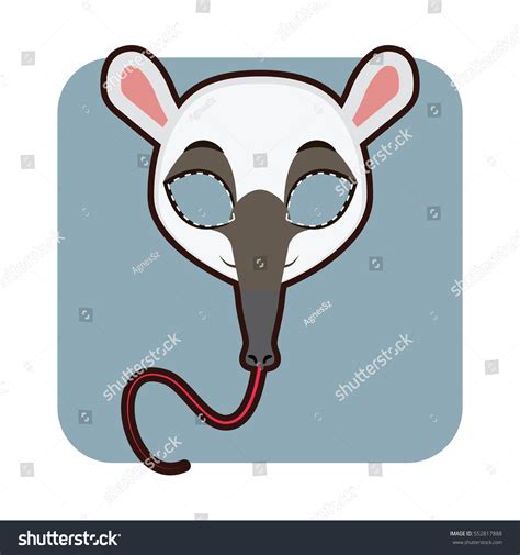 Anteater Mask Various Festivities Parties Activities Stock Vector