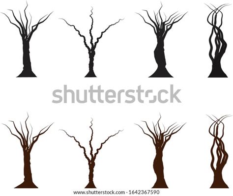 Naked Trees Silhouette Set Tree Isolated Stock Vector Royalty Free Shutterstock