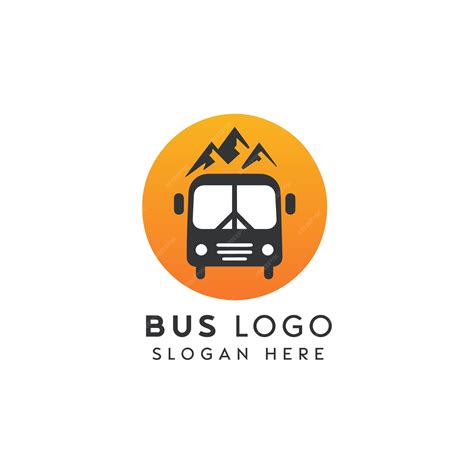 Premium Vector Modern Bus Logo With Mountain Icon On Vibrant Orange