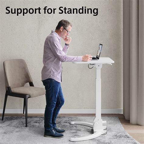 Joy Worker Foldable Mobile Standing Desk Pneumatic Height Adjustable