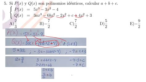 polinomios idénticos calcular a b c YouTube