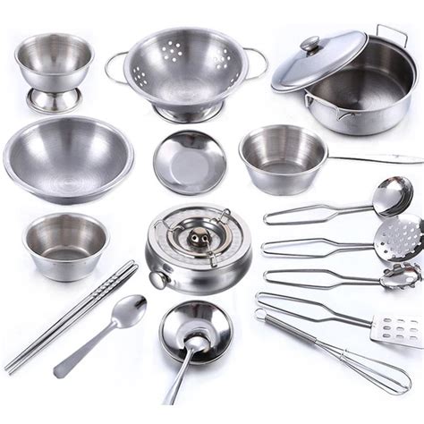 Pcs Cookware Set Stainless Steel Kitchen Cooking Utensils Pots Pans