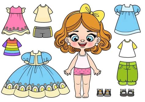 Menina Vestindo Lingerie Um Monte De Roupas E Sapatos Vetor Premium