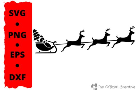 Reindeer Sleigh Silhouette Graphic by Ink & Vibe · Creative Fabrica