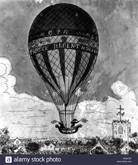 Hot Air Balloon 19th Century Black And Hot Air Balloon Air