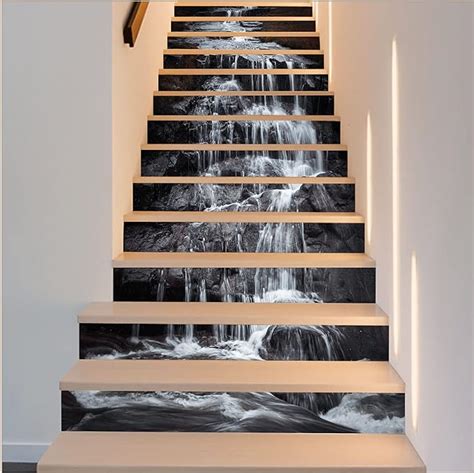 Amazon Flfk D Waterfall Natural Scenery Self Adhesive Stair