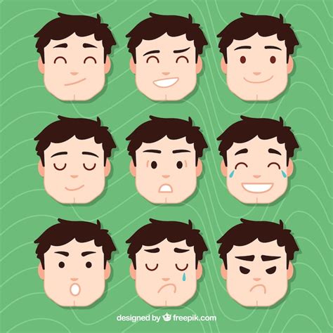 Emotion faces pack Vector | Premium Download