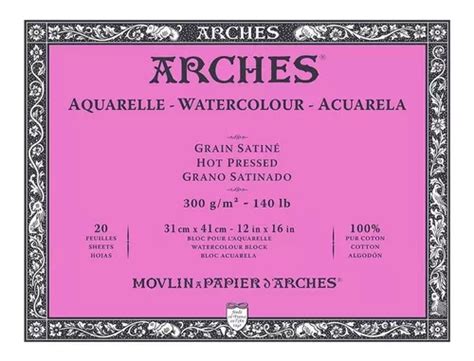 Bloco De Papel Para Aquarela Arches Satinado G M X