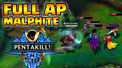 Full Ap Malphite Pentakill Malphite Is Very Op Youtube