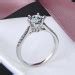 Engravable Solitaire With Side Accent Promise Ring For Her In Sterling