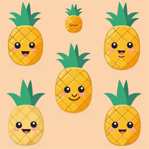 Premium Vector Cute Pineapple Cartoon Vector Design