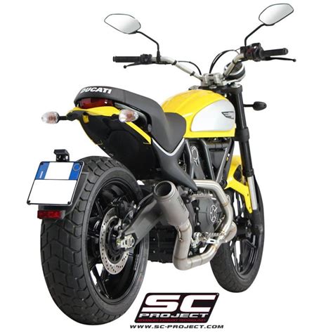 Sc Project Exhaust Ducati Scrambler Full System 2 1 Cr T Silencer Low Position