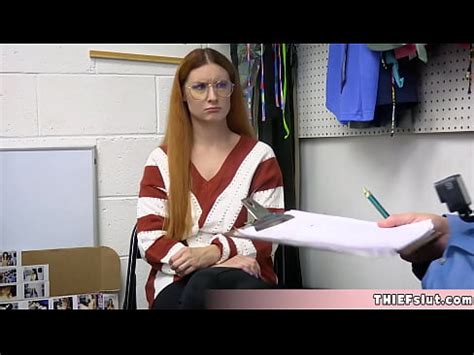 This Cute Geeky Shoplifter Chick Got Caught And Her Tight Pussy Will Get A Harsh Punishement