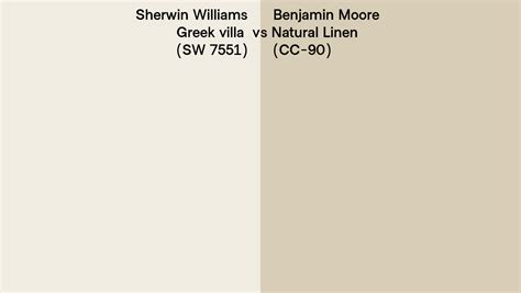 Sherwin Williams Greek Villa SW 7551 Vs Benjamin Moore Natural Linen