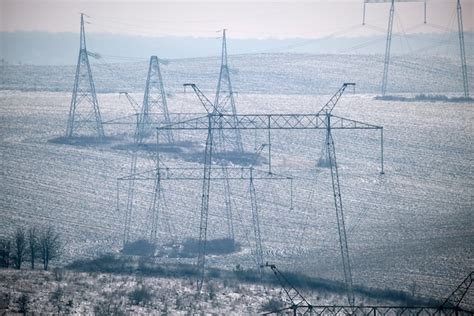 Premium Photo High Voltage Tower With Electric Power Lines