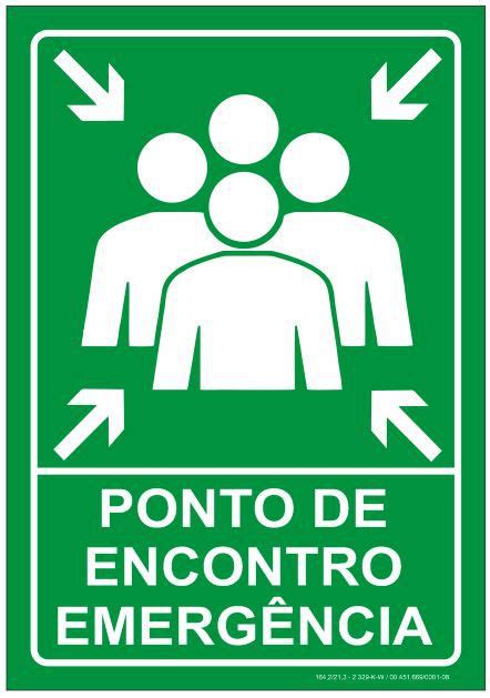 Placas de Ponto de Encontro Emergência Iplacas Sinalização Campinas