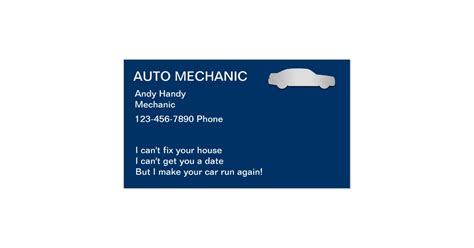 Auto Mechanic Business Card | Zazzle