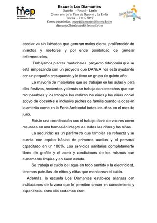 Project Proposal Escuela Diamantes Pdf