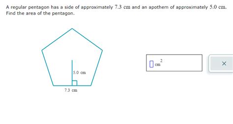 Solved A regular pentagon has a side of approximately 7.3 cm | Chegg.com