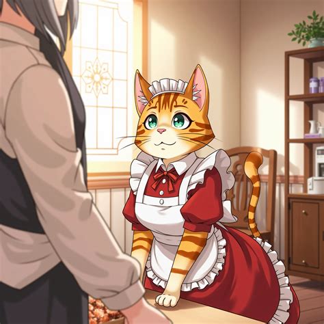 High resolution images in front of the teacher,The cat's maid - SeaArt AI